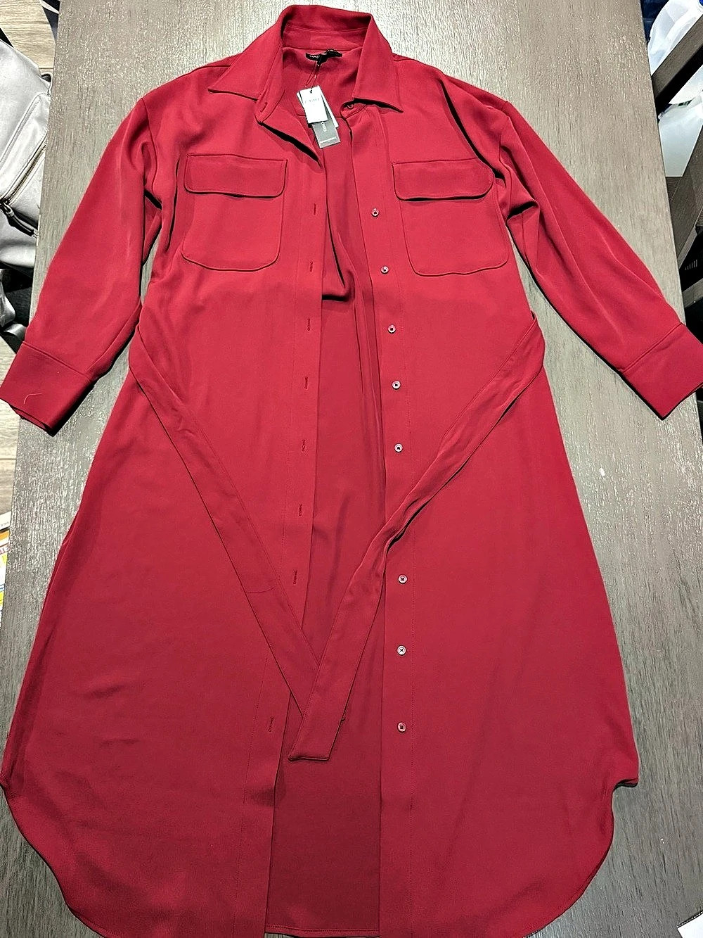 Banana Republic Carmen Utility Dress Utility Midi Dress in Red Size Large NWT